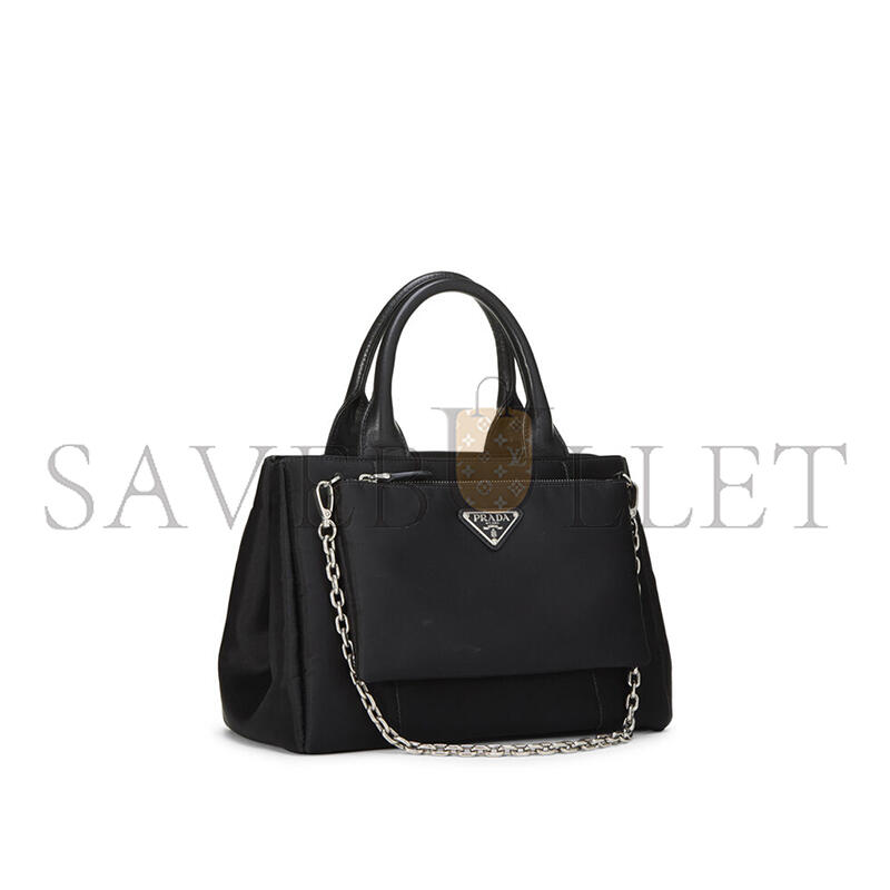 PRADA BLACK TESSUTO NYLON CONVERTIBLE HANDBAG 1BG364 (28*20*15cm) 